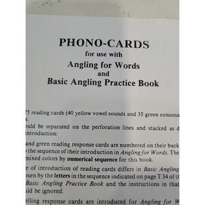 Phono - Cards For Use With Angling For Words And Basic Angling Practice Book